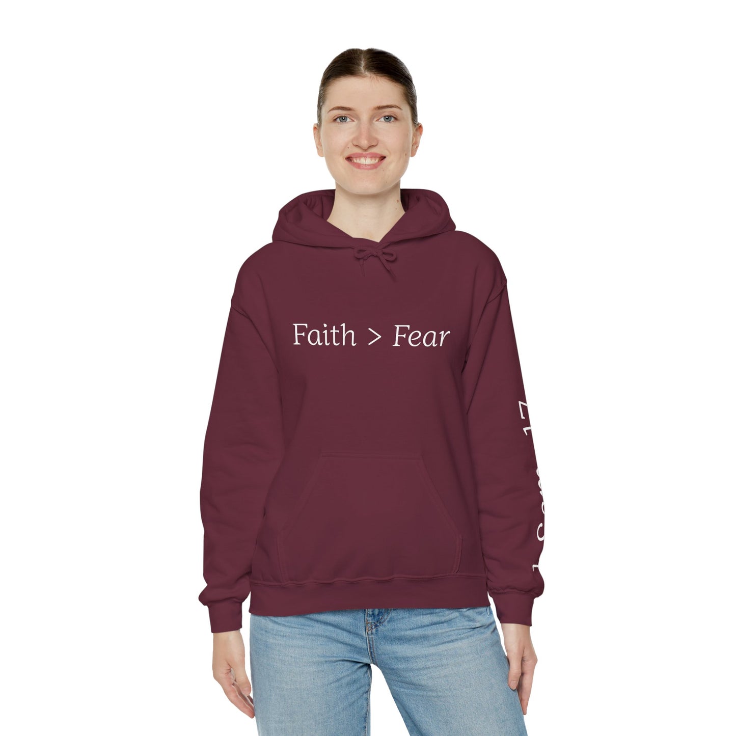 Faith Greater Than Fear Hoodie | Inspiring Sweatshirt for All Occasions | Comfortable Unisex Apparel, Meaningful Gifts, Cozy Fashion