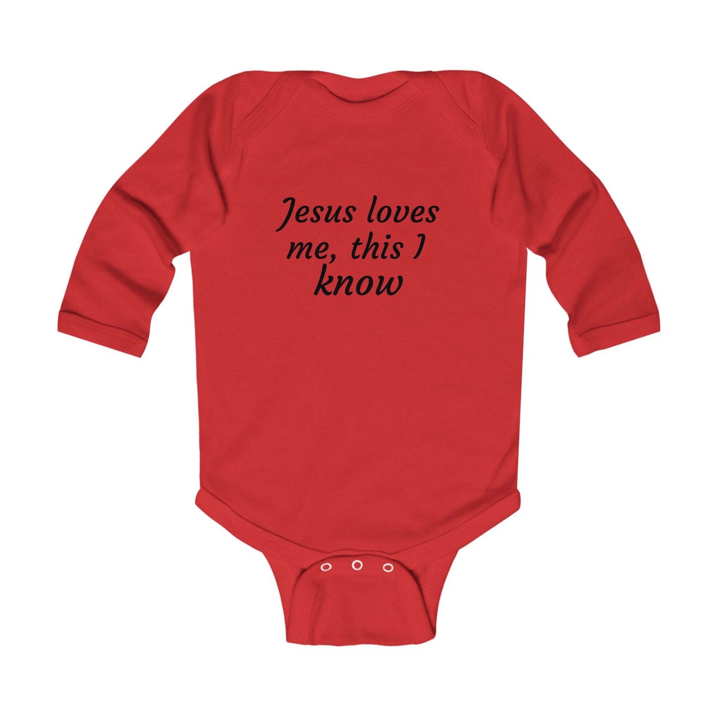 Christian Onesie - Jesus Loves Me Long Sleeve Bodysuit