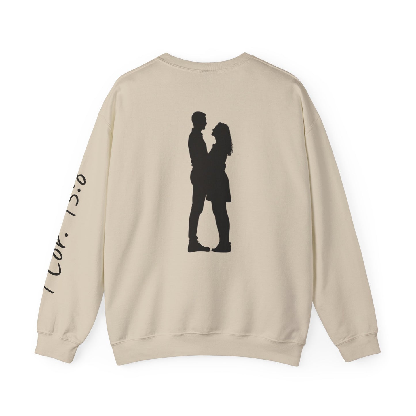 Love Never Fails Crewneck Sweatshirt | Unisex Gift, Couple's Apparel, Valentine's Day, Inspiring Fashion