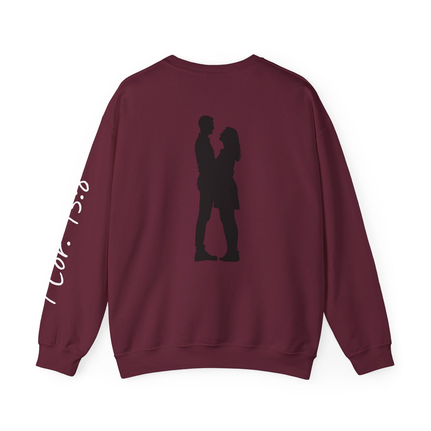 Love Never Fails Crewneck Sweatshirt | Unisex Gift, Couple's Apparel, Valentine's Day, Inspiring Fashion