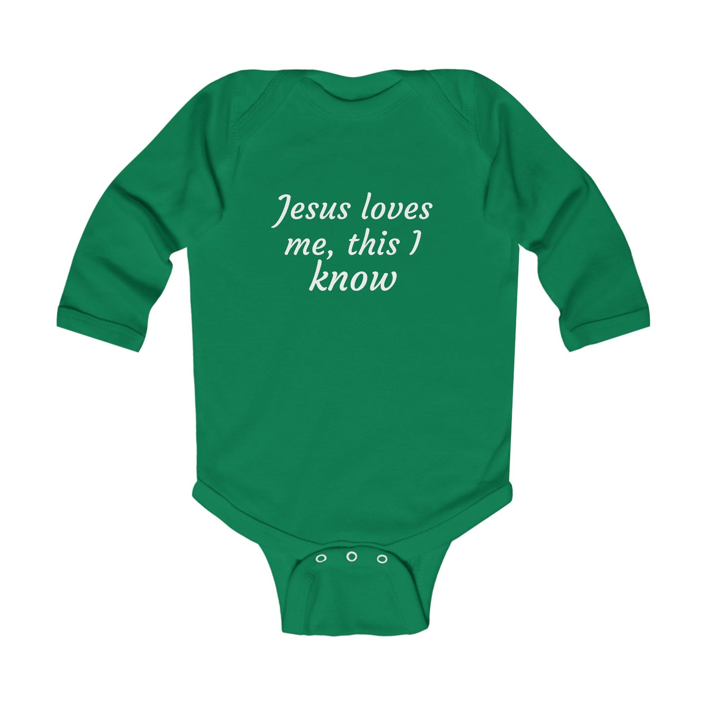 Christian Onesie - Jesus Loves Me Long Sleeve Bodysuit