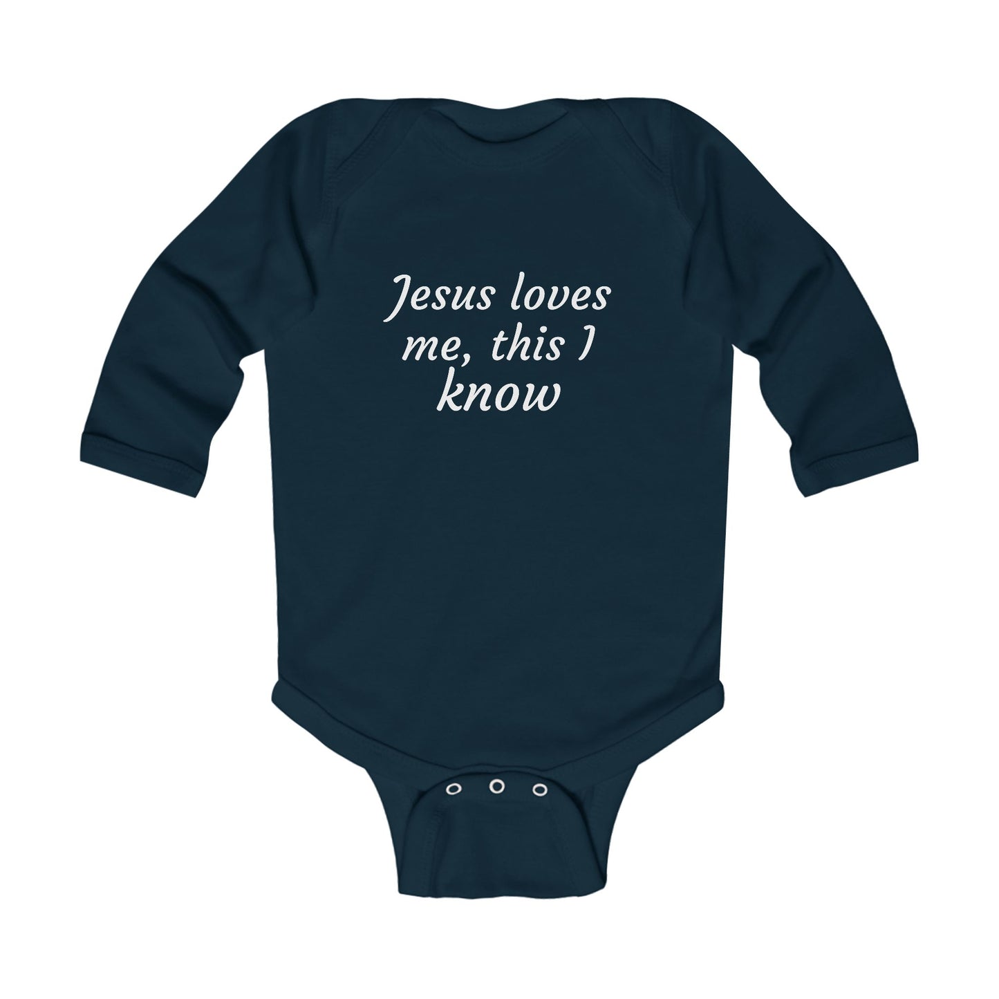 Christian Onesie - Jesus Loves Me Long Sleeve Bodysuit