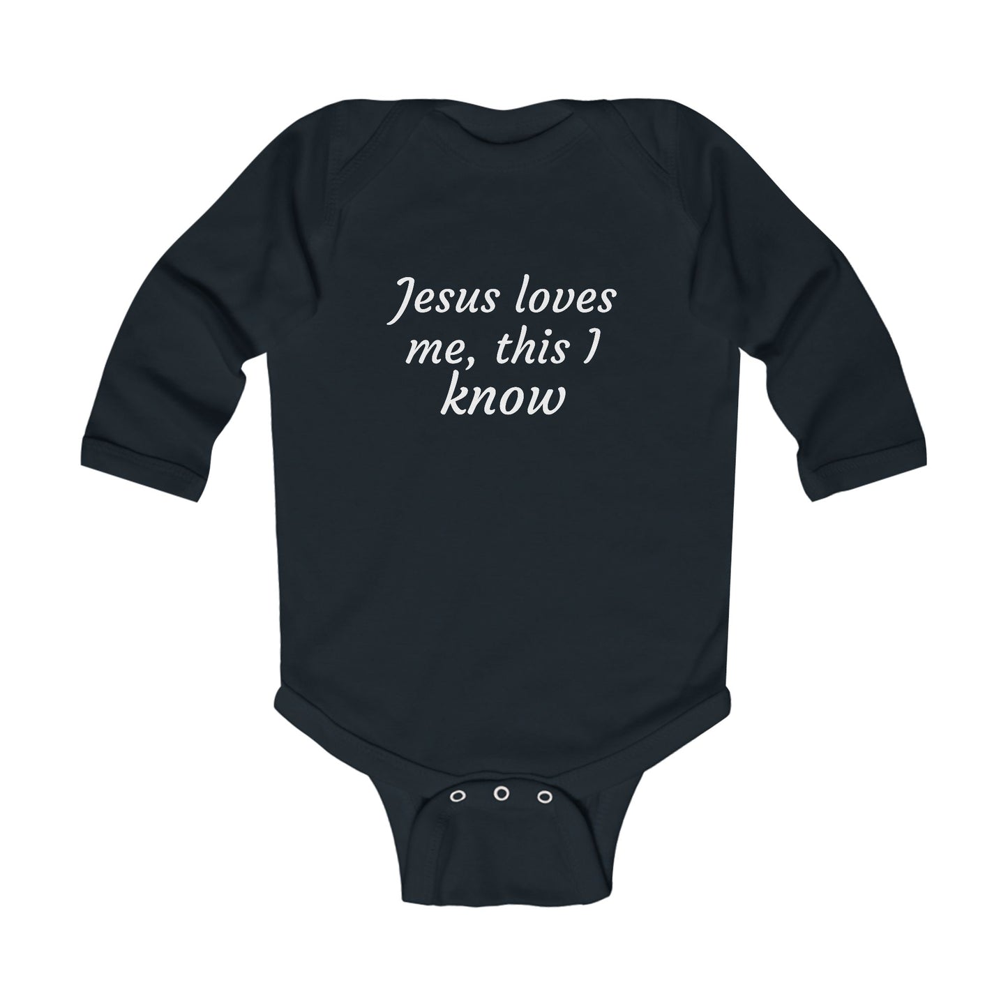 Christian Onesie - Jesus Loves Me Long Sleeve Bodysuit
