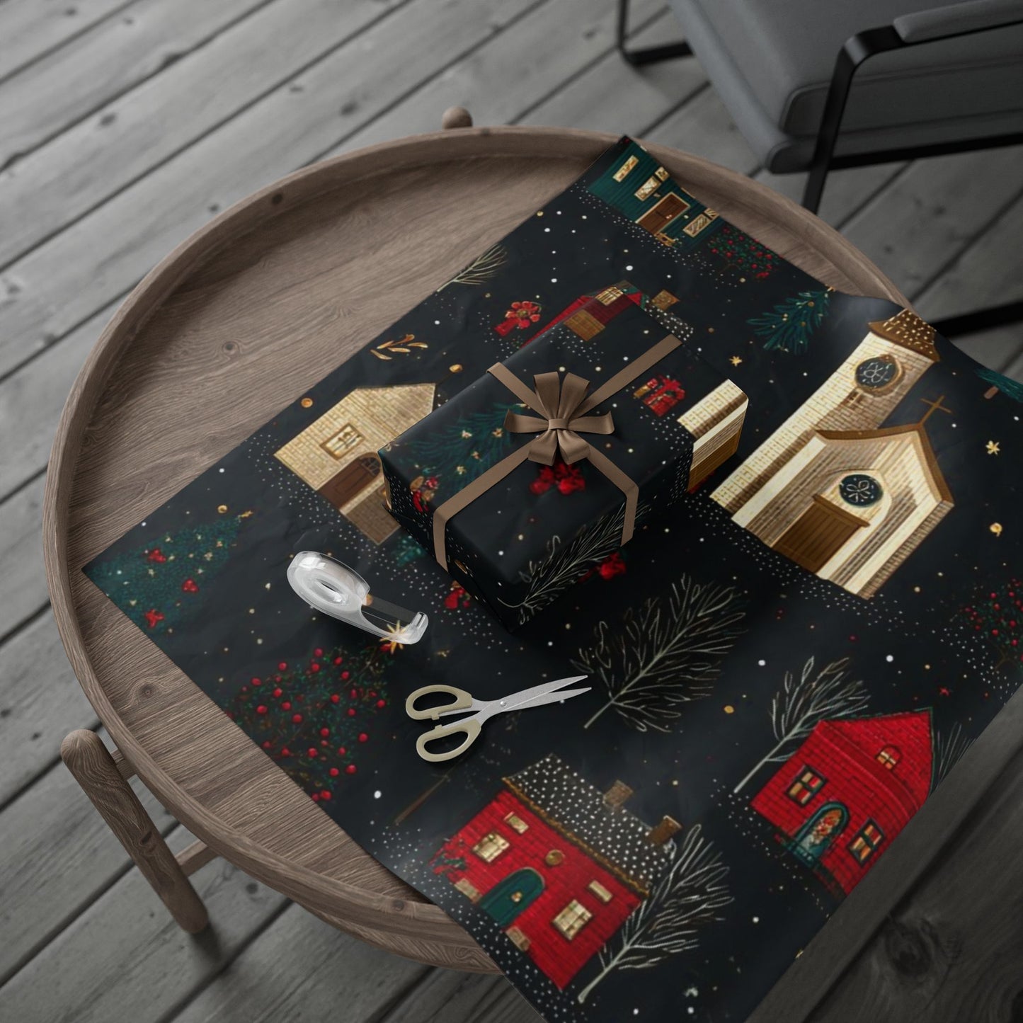 Cozy Christian Christmas wrapping paper