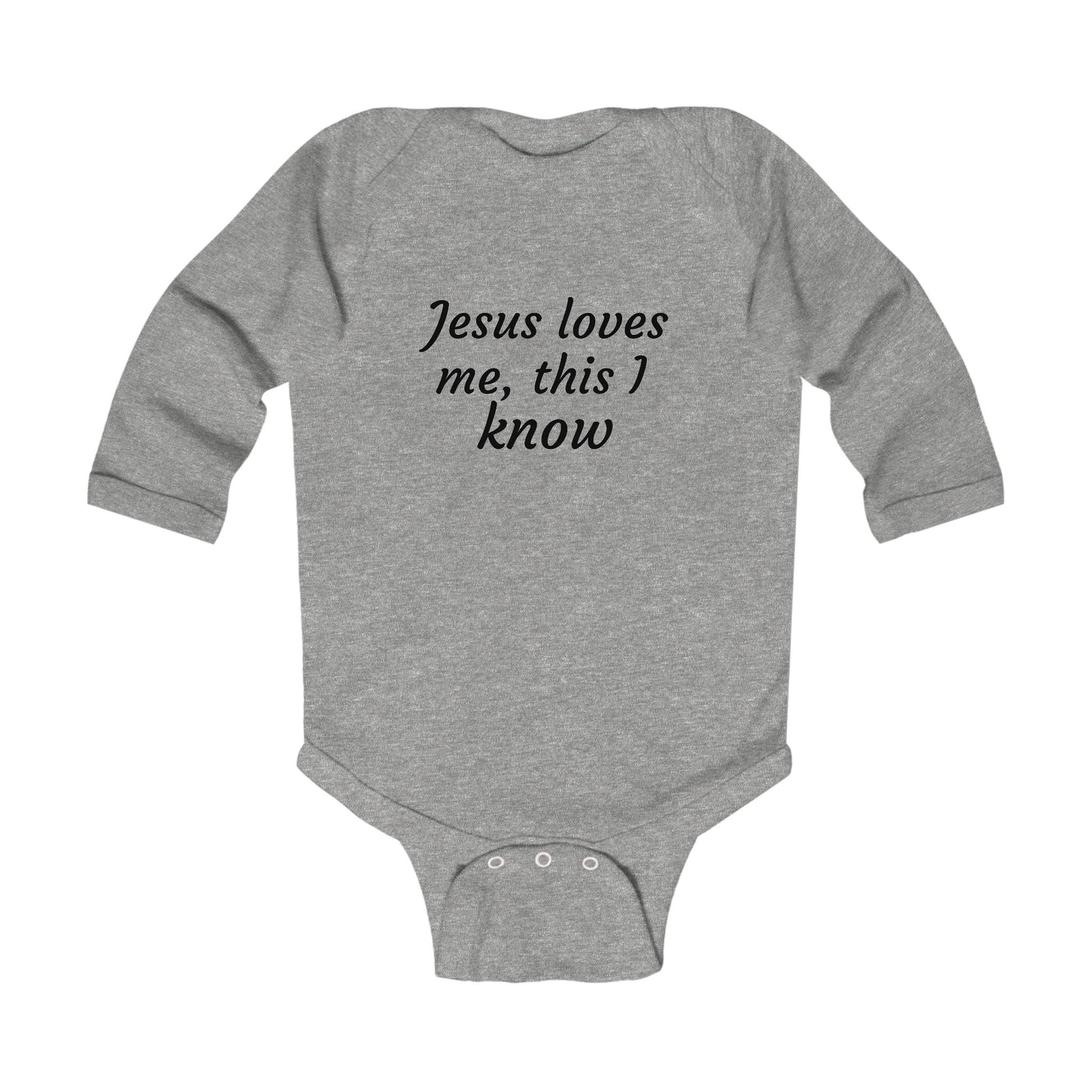 Christian Onesie - Jesus Loves Me Long Sleeve Bodysuit