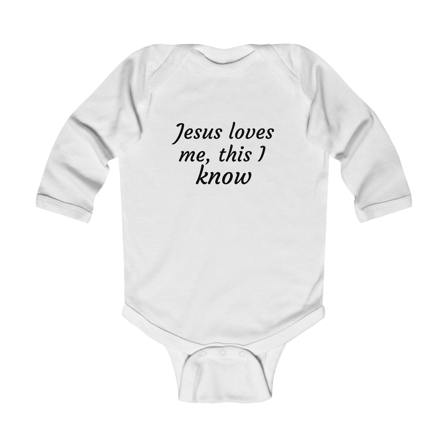 Christian Onesie - Jesus Loves Me Long Sleeve Bodysuit