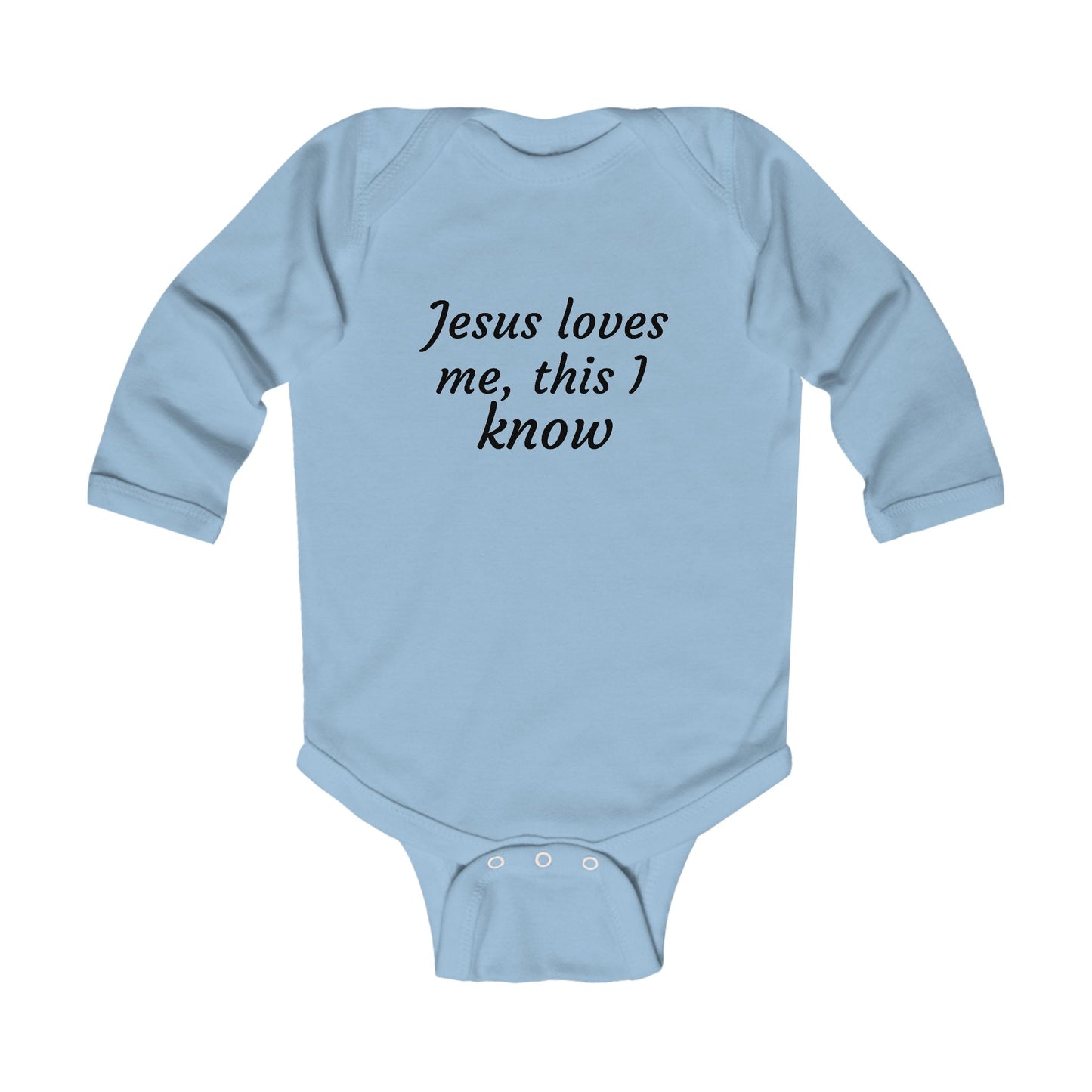 Christian Onesie - Jesus Loves Me Long Sleeve Bodysuit