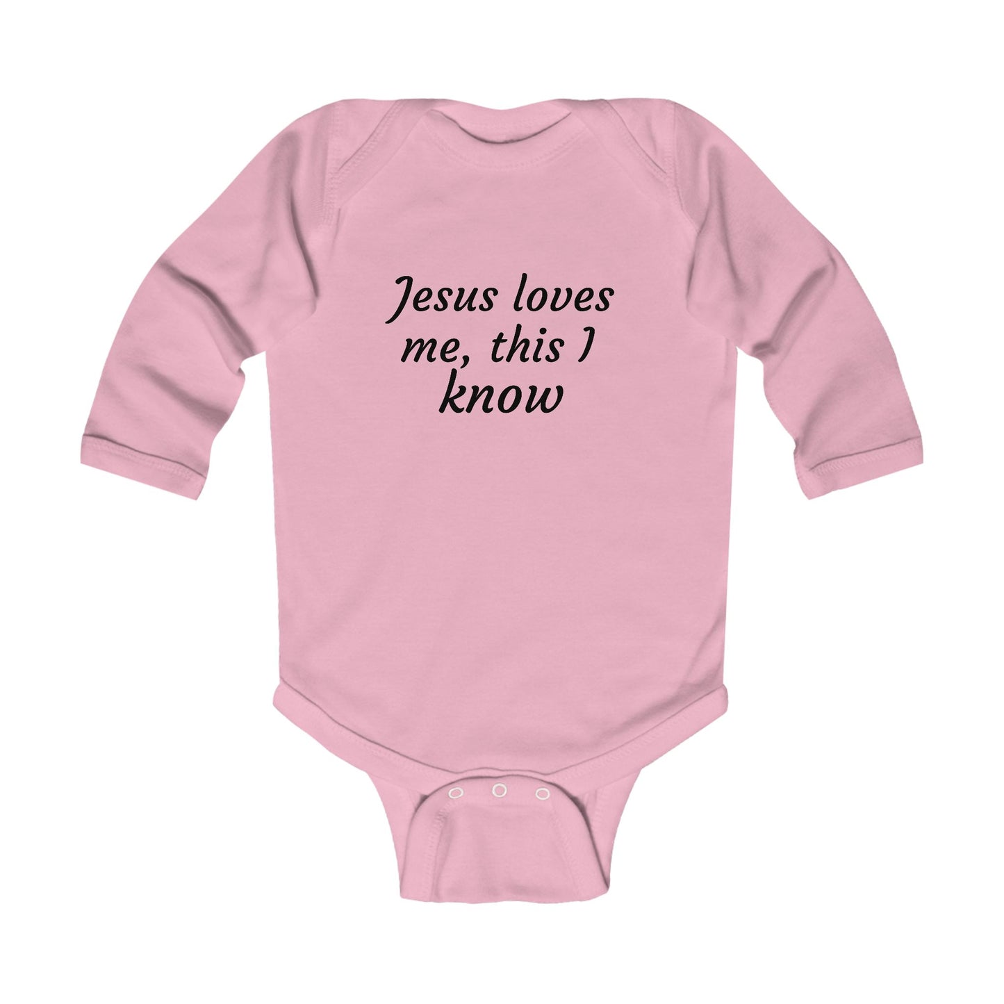 Christian Onesie - Jesus Loves Me Long Sleeve Bodysuit