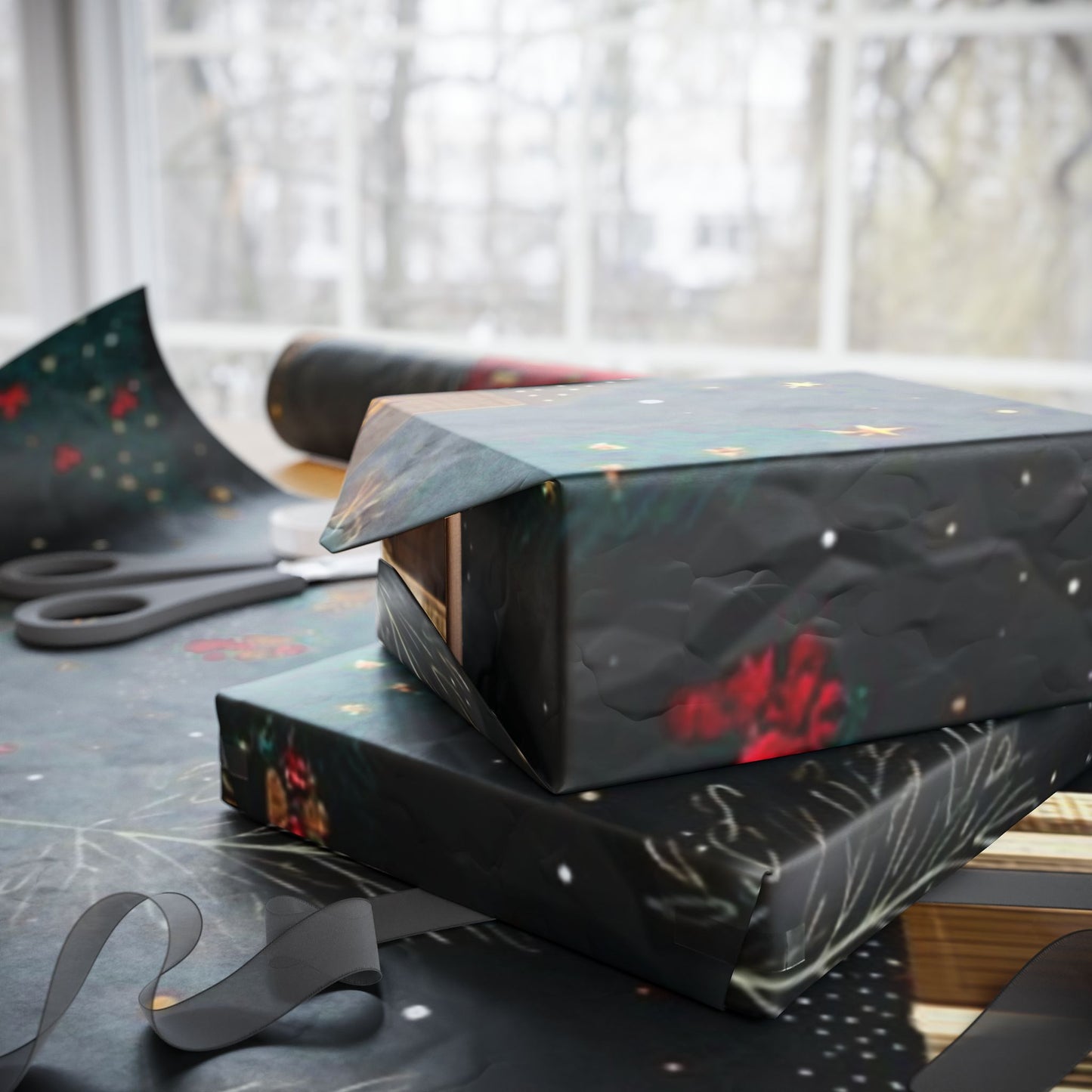 Cozy Christian Christmas wrapping paper